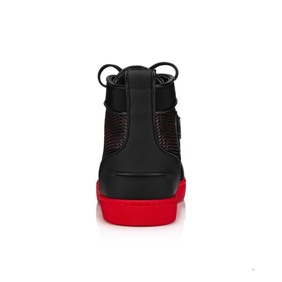 Christian Louboutin Lou Spikes Men's High Top Sneakers Black | CXLFHE720