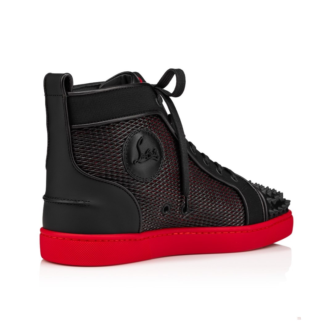 Christian Louboutin Lou Spikes Men's High Top Sneakers Black | CXLFHE720