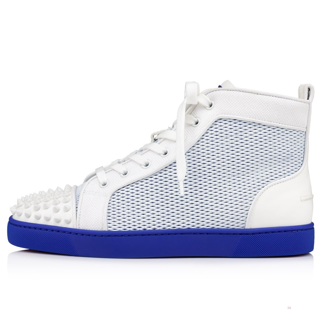 Christian Louboutin Lou Spikes Men's High Top Sneakers White | KIPQBD306