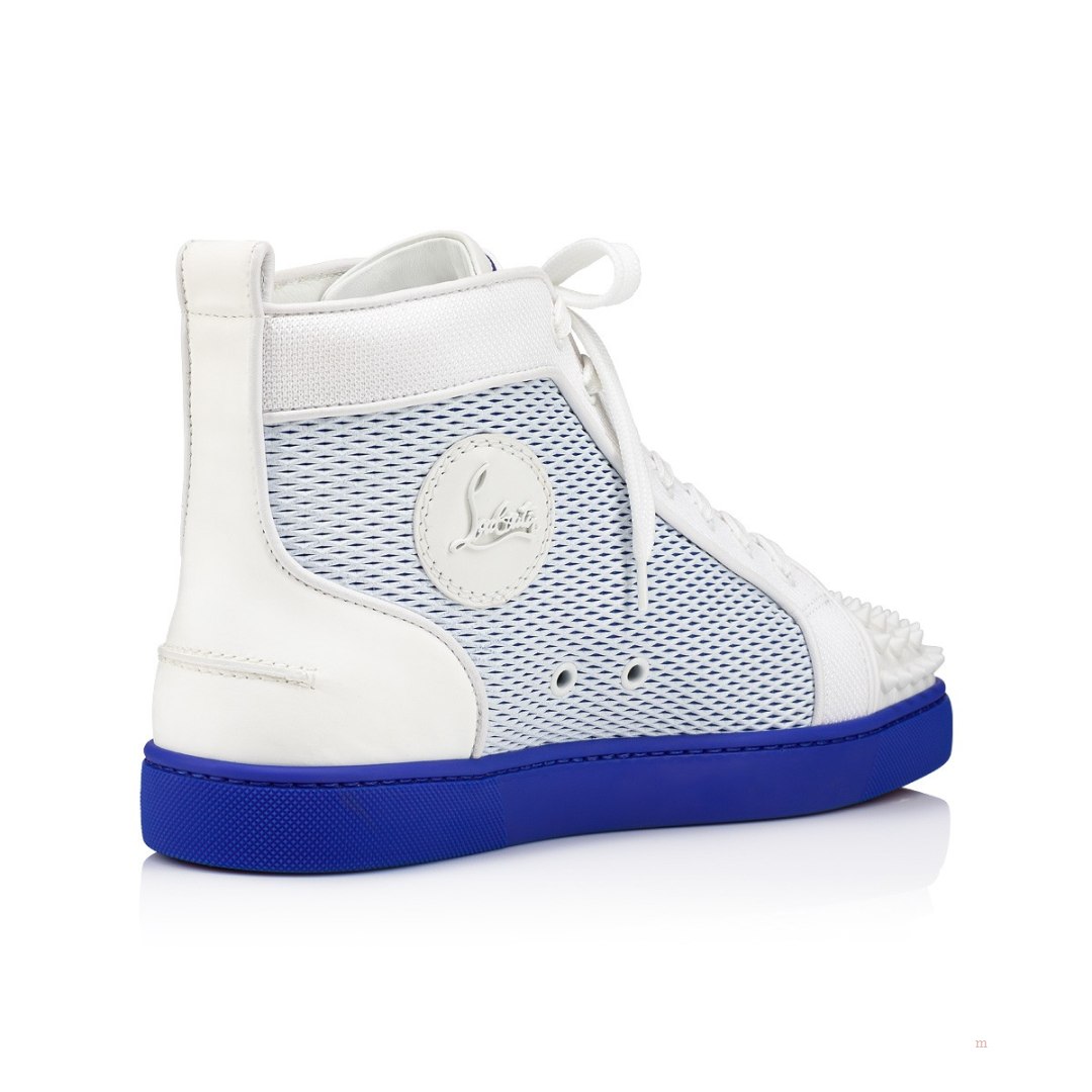 Christian Louboutin Lou Spikes Men's High Top Sneakers White | KIPQBD306