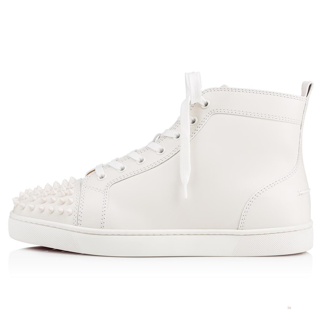 Christian Louboutin Lou Spikes Men's Sneakers White | DWKCIZ019