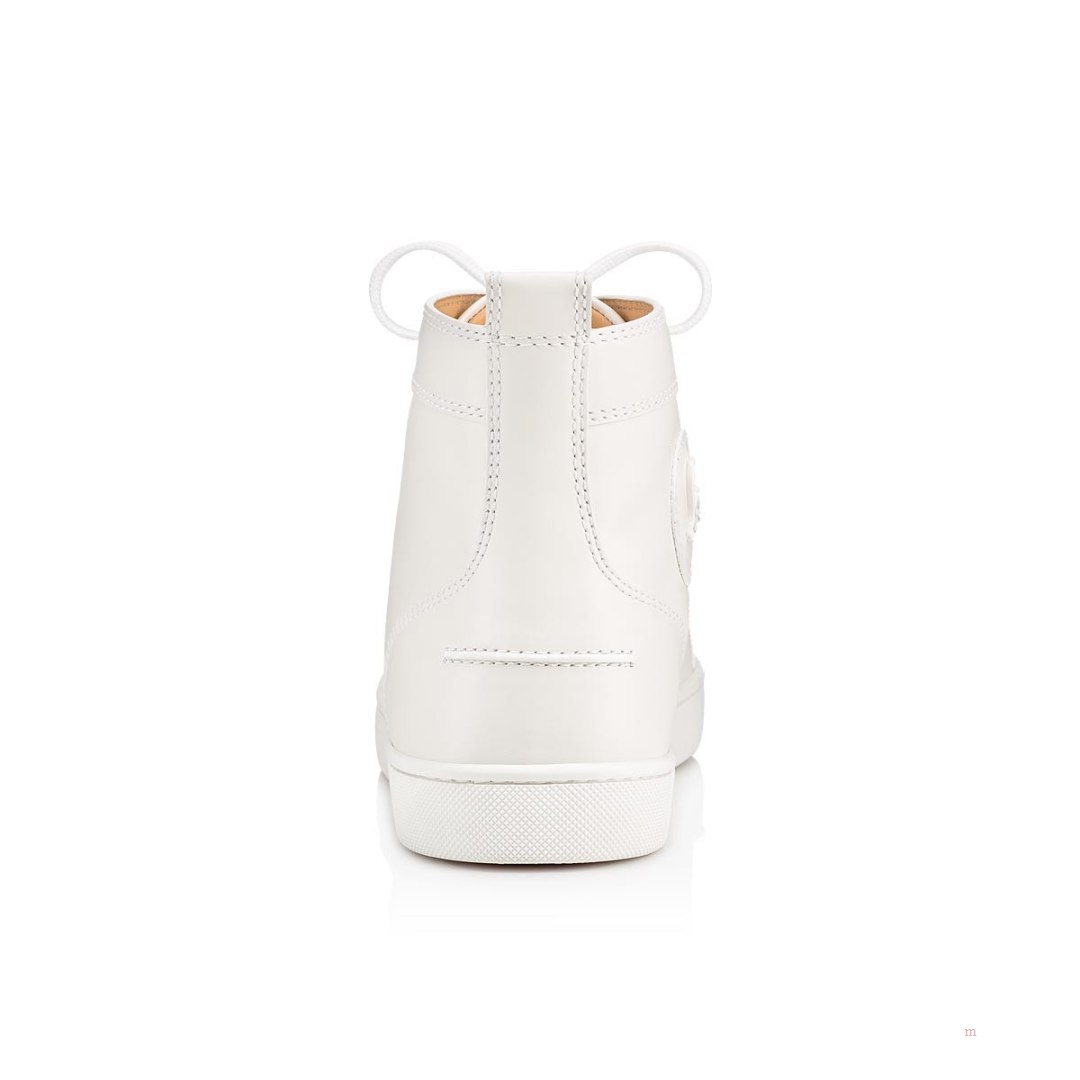 Christian Louboutin Lou Spikes Men's Sneakers White | DWKCIZ019