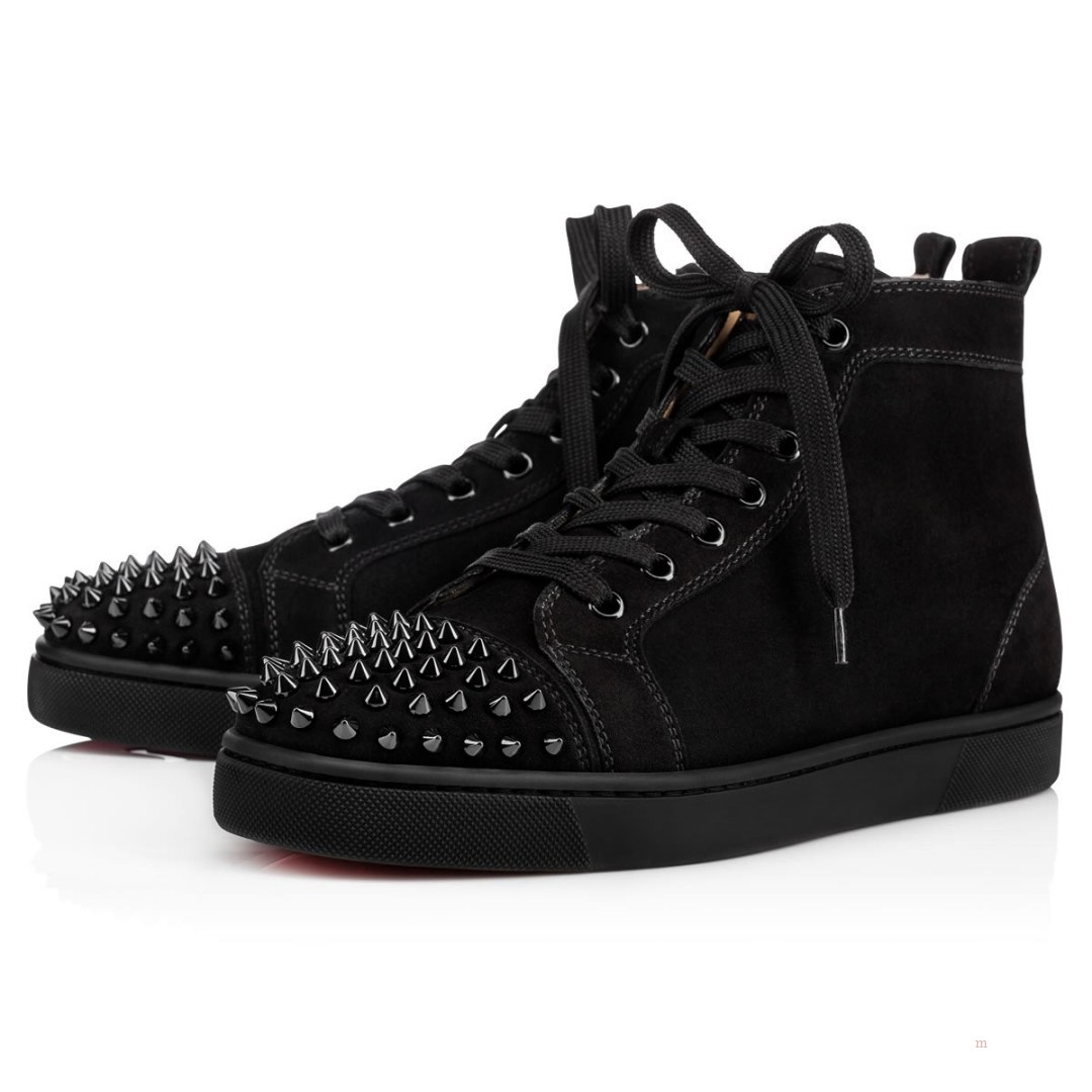 Christian Louboutin Lou Spikes Men's Sneakers Black | FQTCBS590