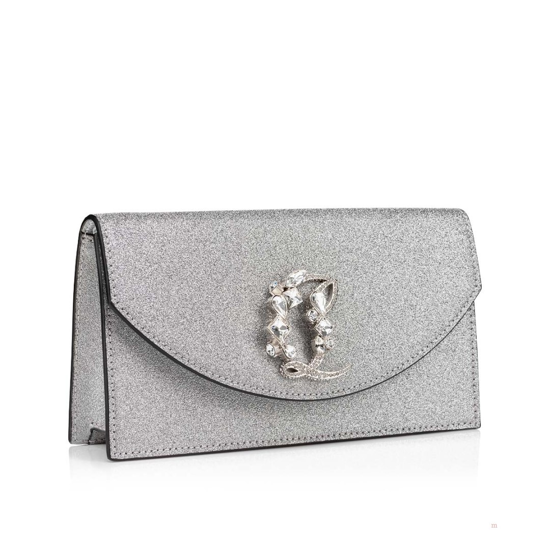 Christian Louboutin Loubi54 Women's Clutch Bag Silver | RYJFCV086