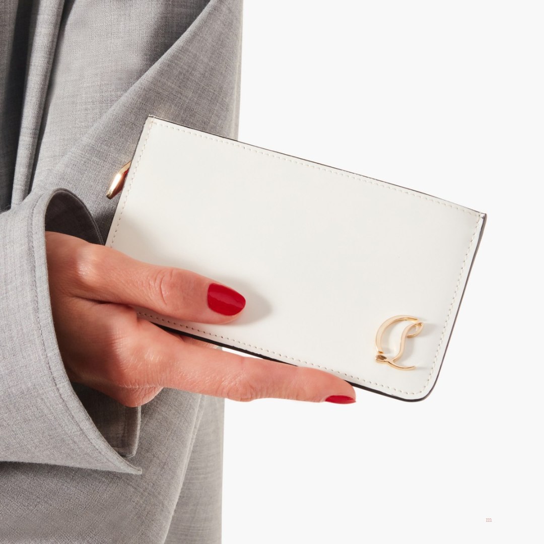 Christian Louboutin Loubi54 card holder Women\'s Card Holder White | HZJGNO846