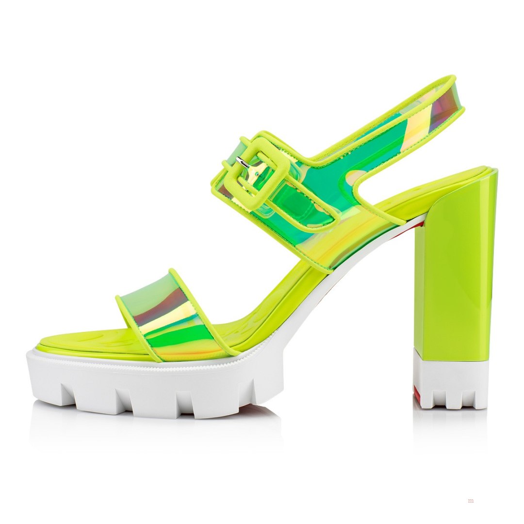 Christian Louboutin Loubi Duniss Lug Women's Sandals Yellow | CRPYJT167