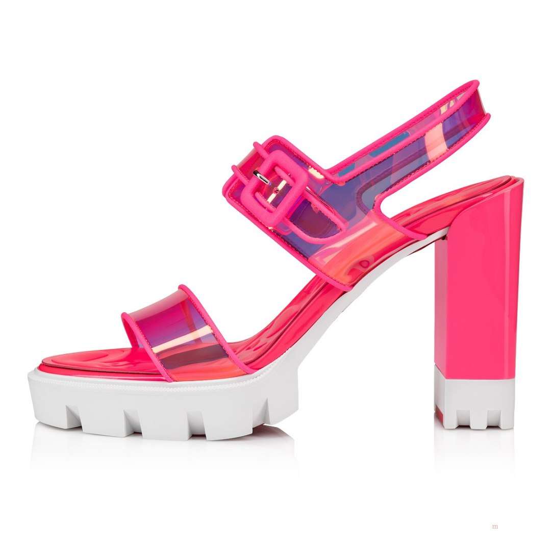 Christian Louboutin Loubi Duniss Lug Women's Sandals Pink | UFSAQY485