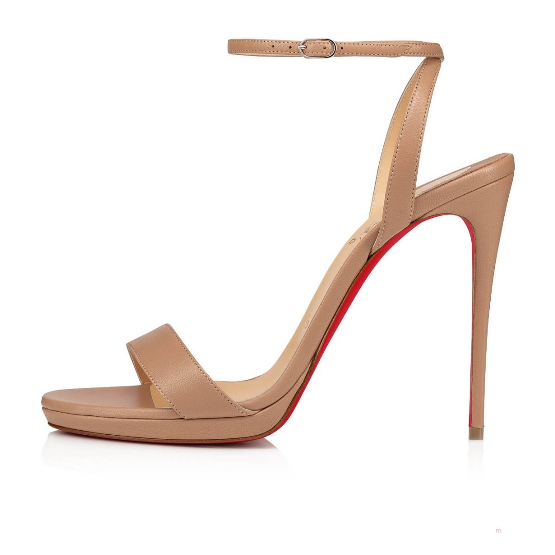 Christian Louboutin Loubi Queen Women's Sandals Beige | VWTYJZ357