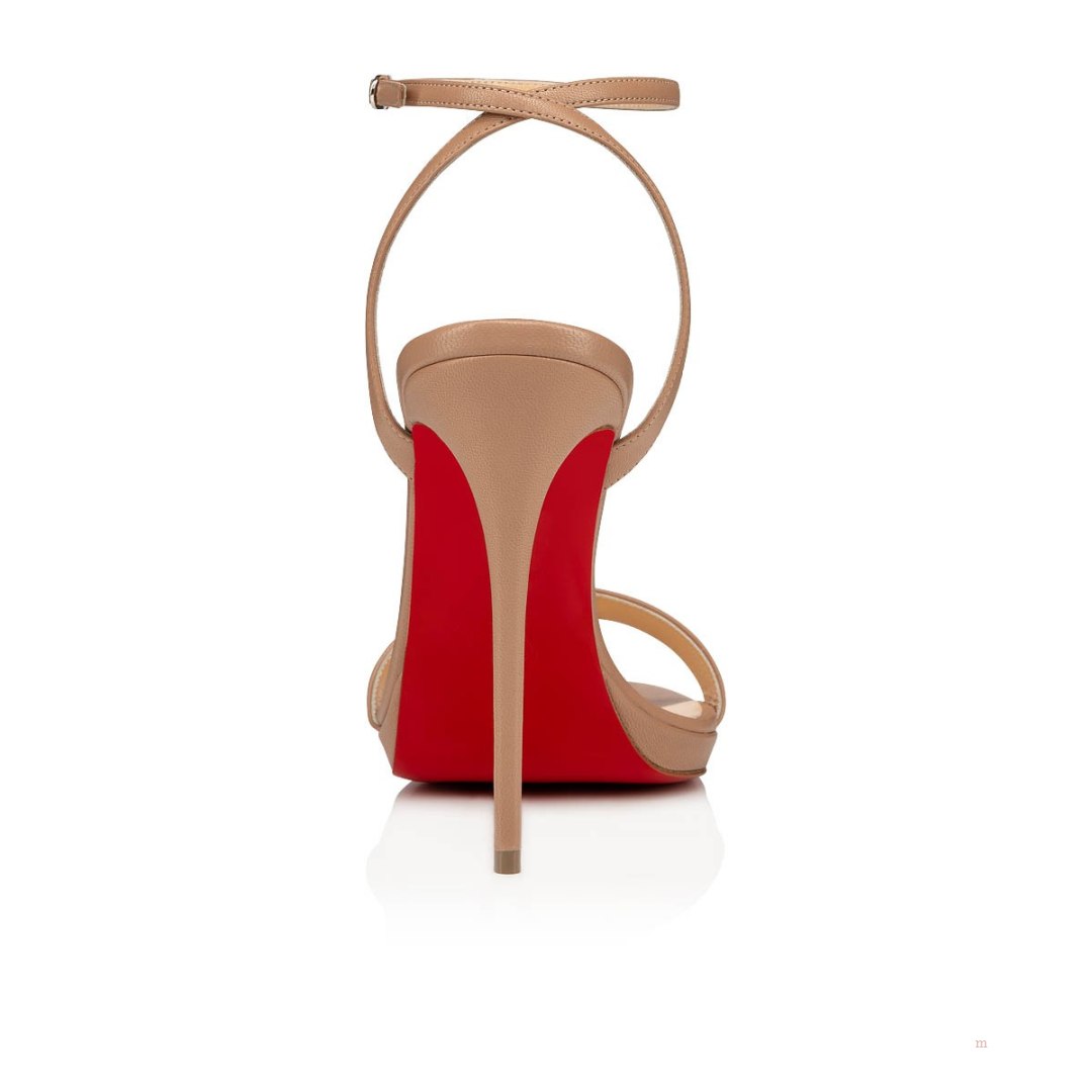 Christian Louboutin Loubi Queen Women's Sandals Beige | VWTYJZ357