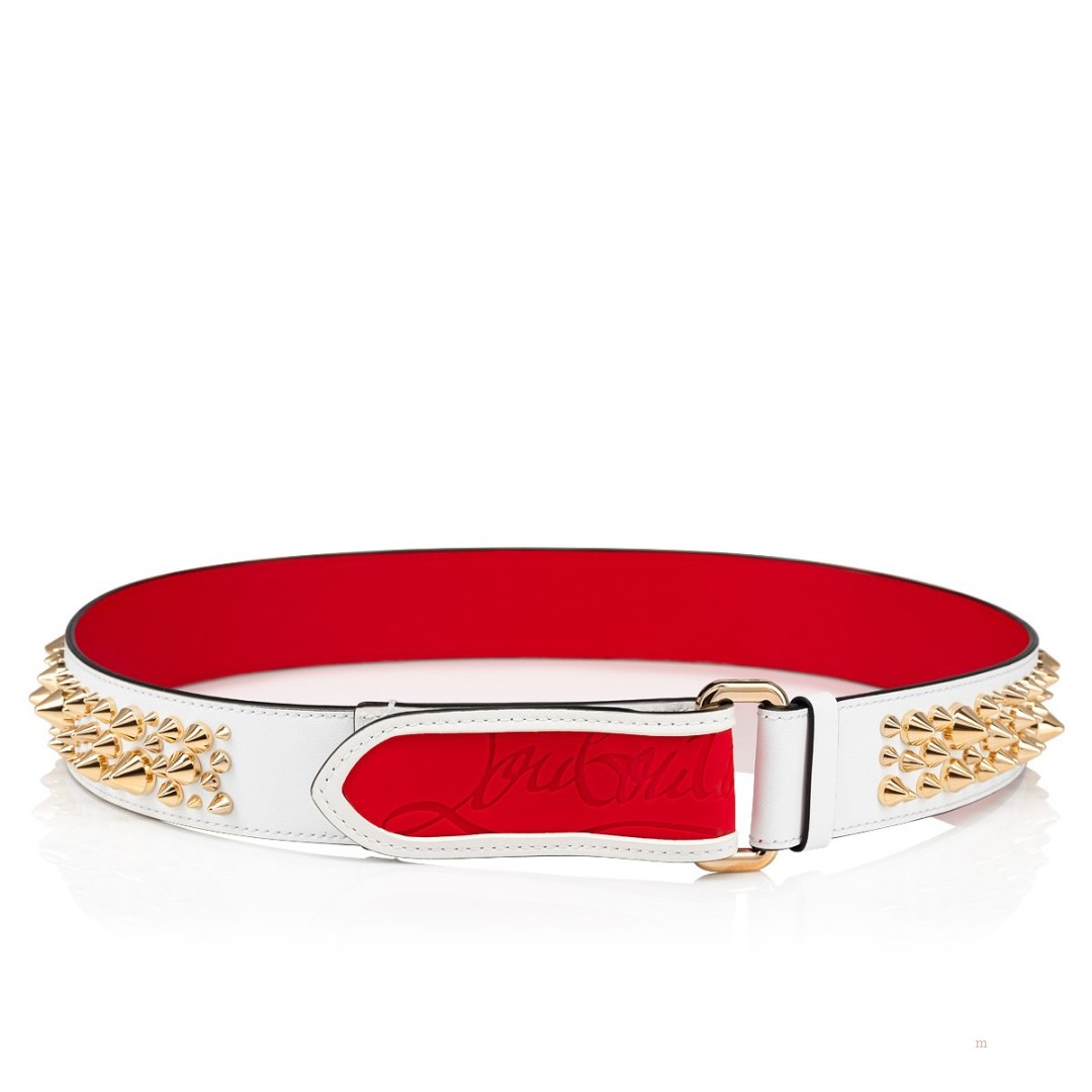 Christian Louboutin Loubi belt Men's Belt White | UJFKAN512