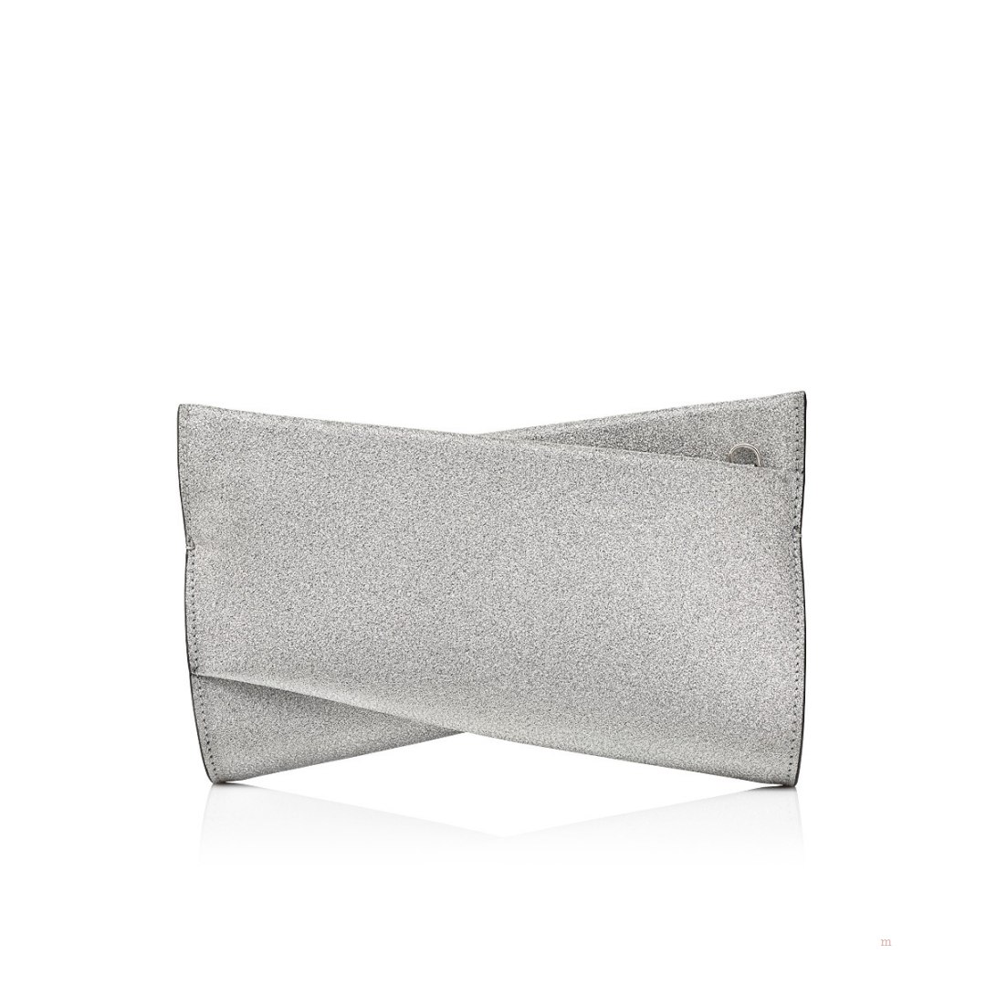 Christian Louboutin Loubitwist small Women's Clutch Bag Silver | NRBYSJ857