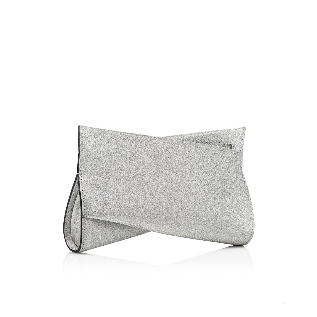 Christian Louboutin Loubitwist small Women's Clutch Bag Silver | NRBYSJ857