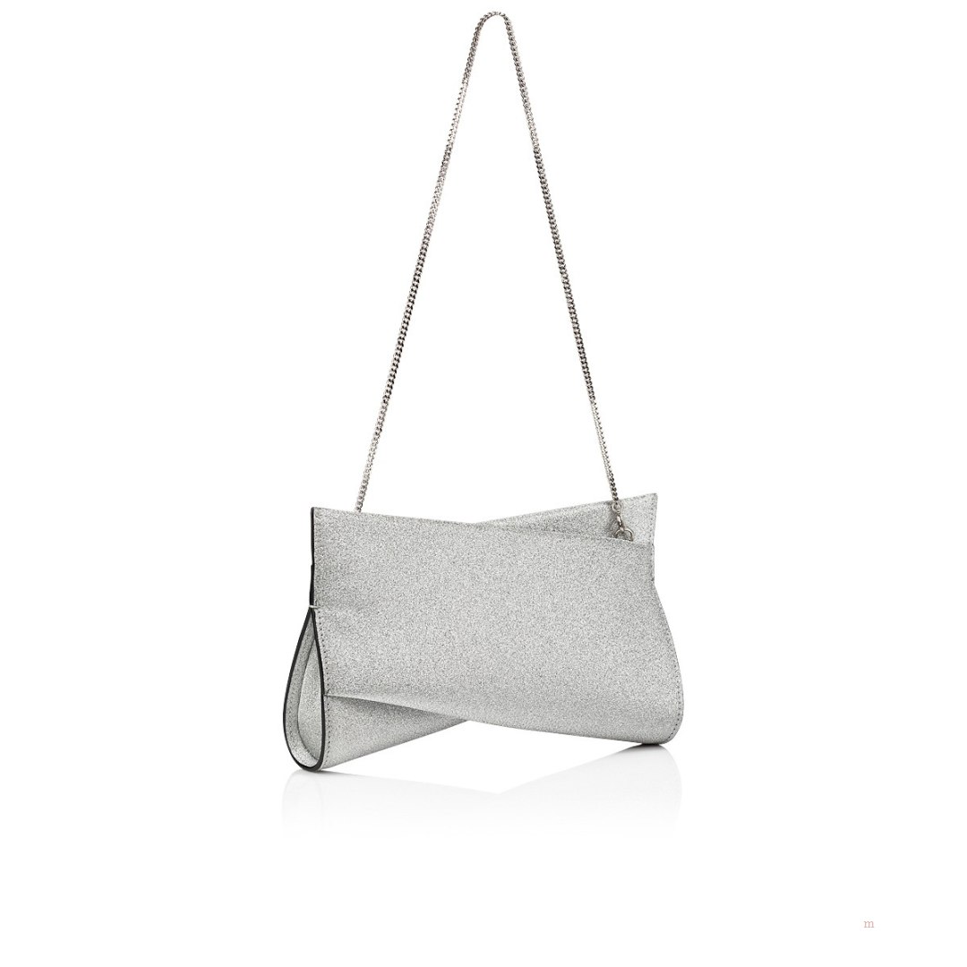 Christian Louboutin Loubitwist small Women's Clutch Bag Silver | NRBYSJ857