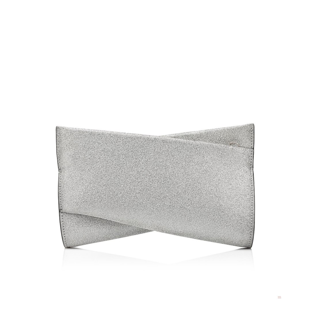 Christian Louboutin Loubitwist small Women's Clutch Bag Silver | NRBYSJ857