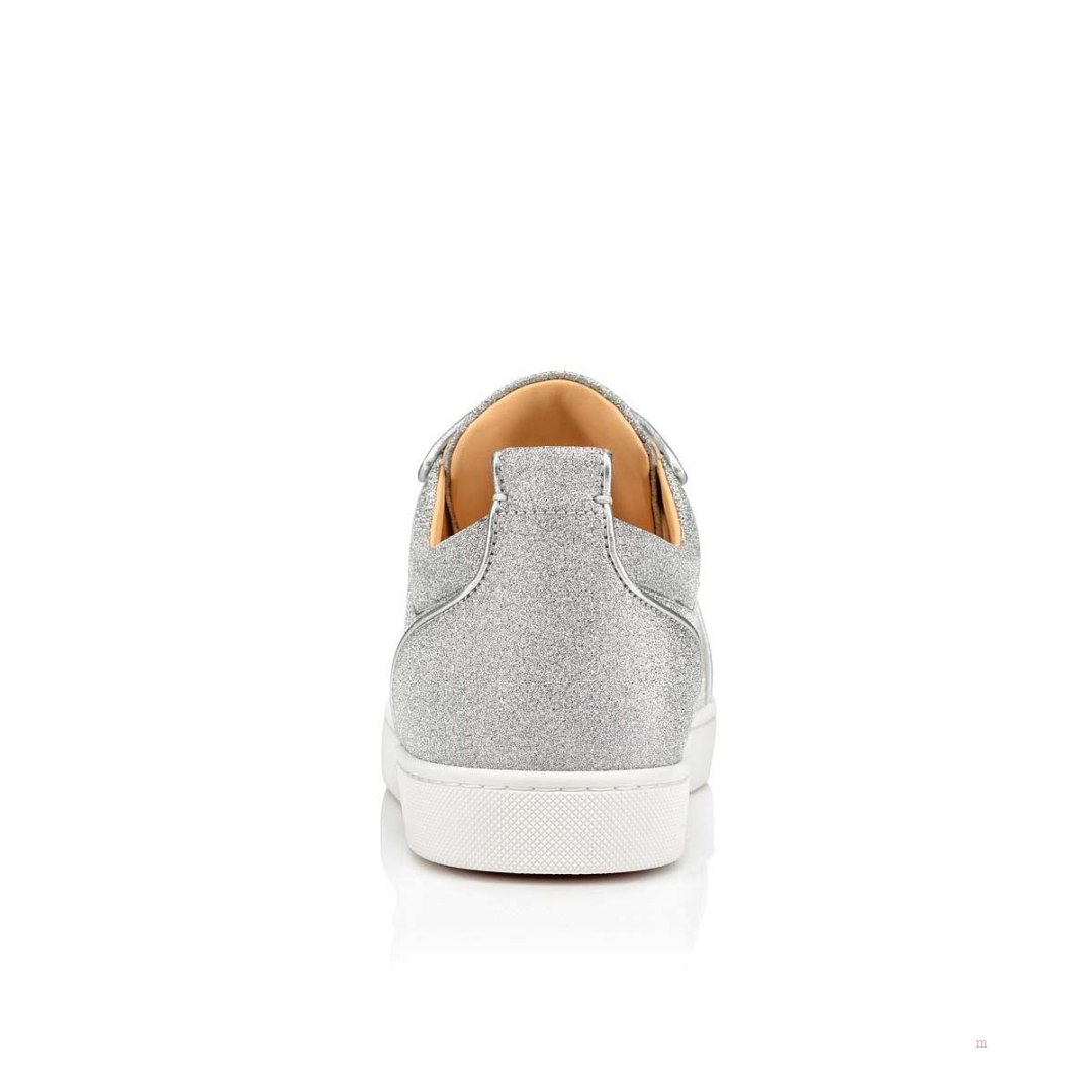 Christian Louboutin Louis Junior P Pik Pik Strass Men's Sneakers Silver | YEOQXB573