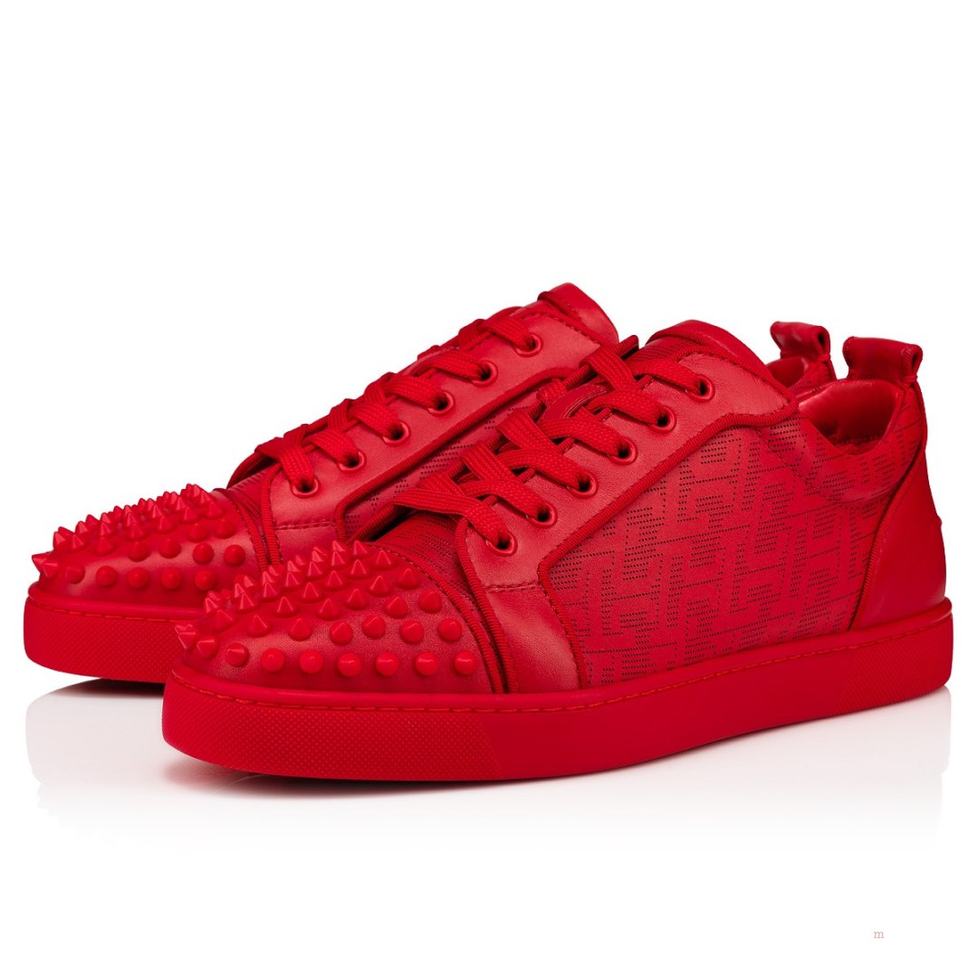 Christian Louboutin Louis Junior Spikes Men's Low Top Sneakers Red | JRBSTH452