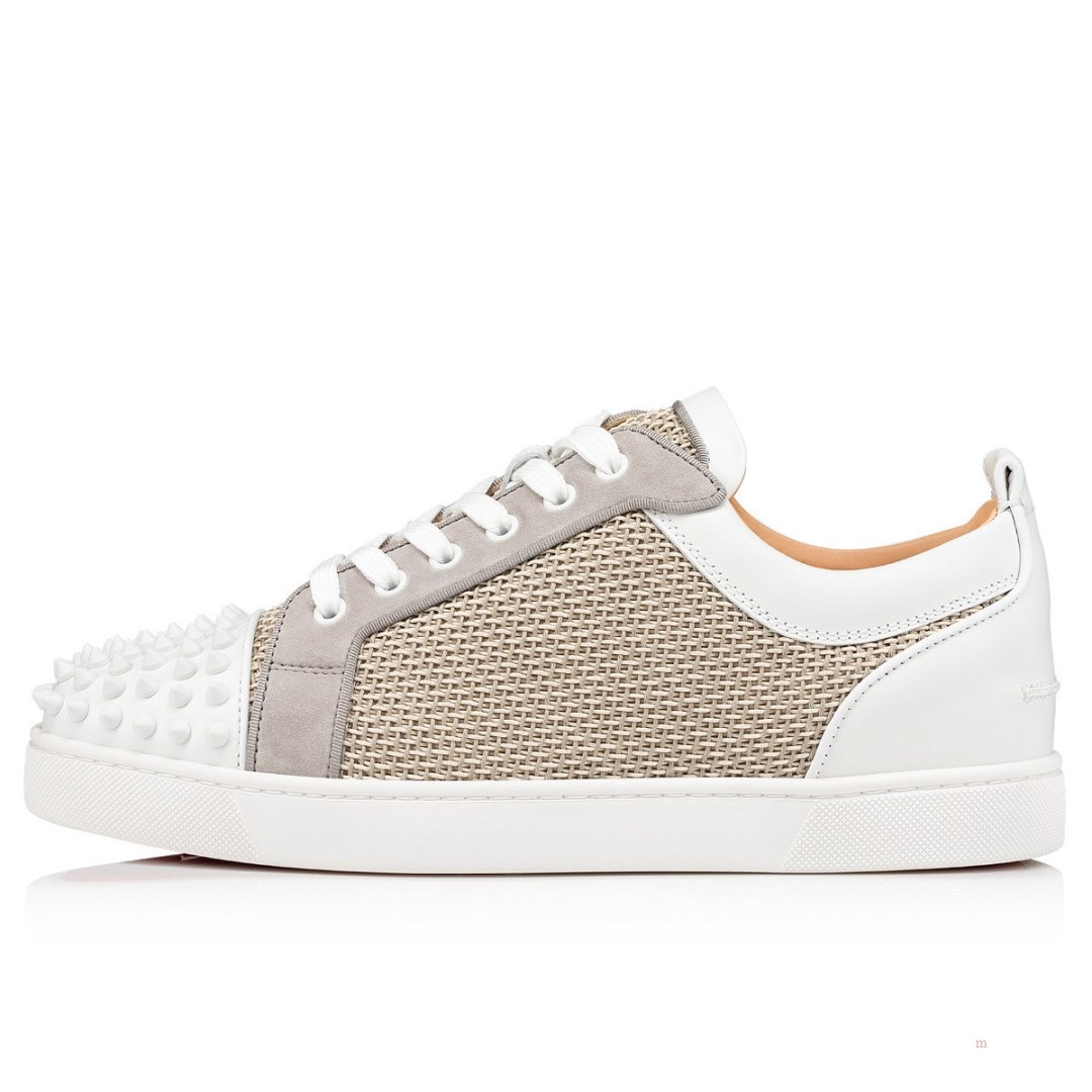 Christian Louboutin Louis Junior Spikes Men's Low Top Sneakers Grey | JXNEQH283