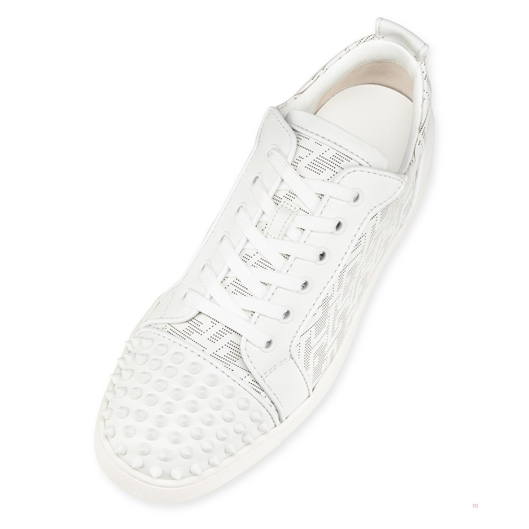 Christian Louboutin Louis Junior Spikes Men's Low Top Sneakers White | KPJXGY462