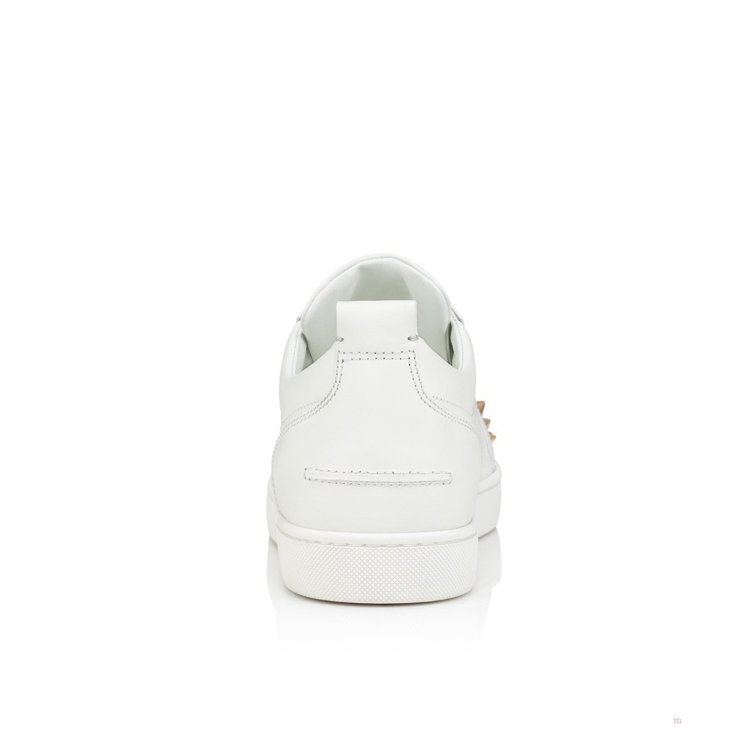 Christian Louboutin Louis Junior Spikes 2022 N Men's Low Top Sneakers White | SAQJPR801