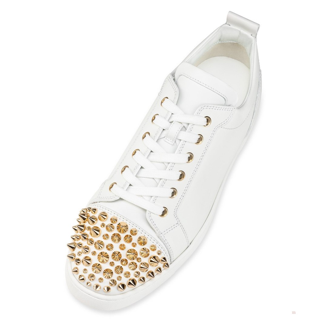 Christian Louboutin Louis Junior Spikes 2022 N Men's Low Top Sneakers White | SAQJPR801