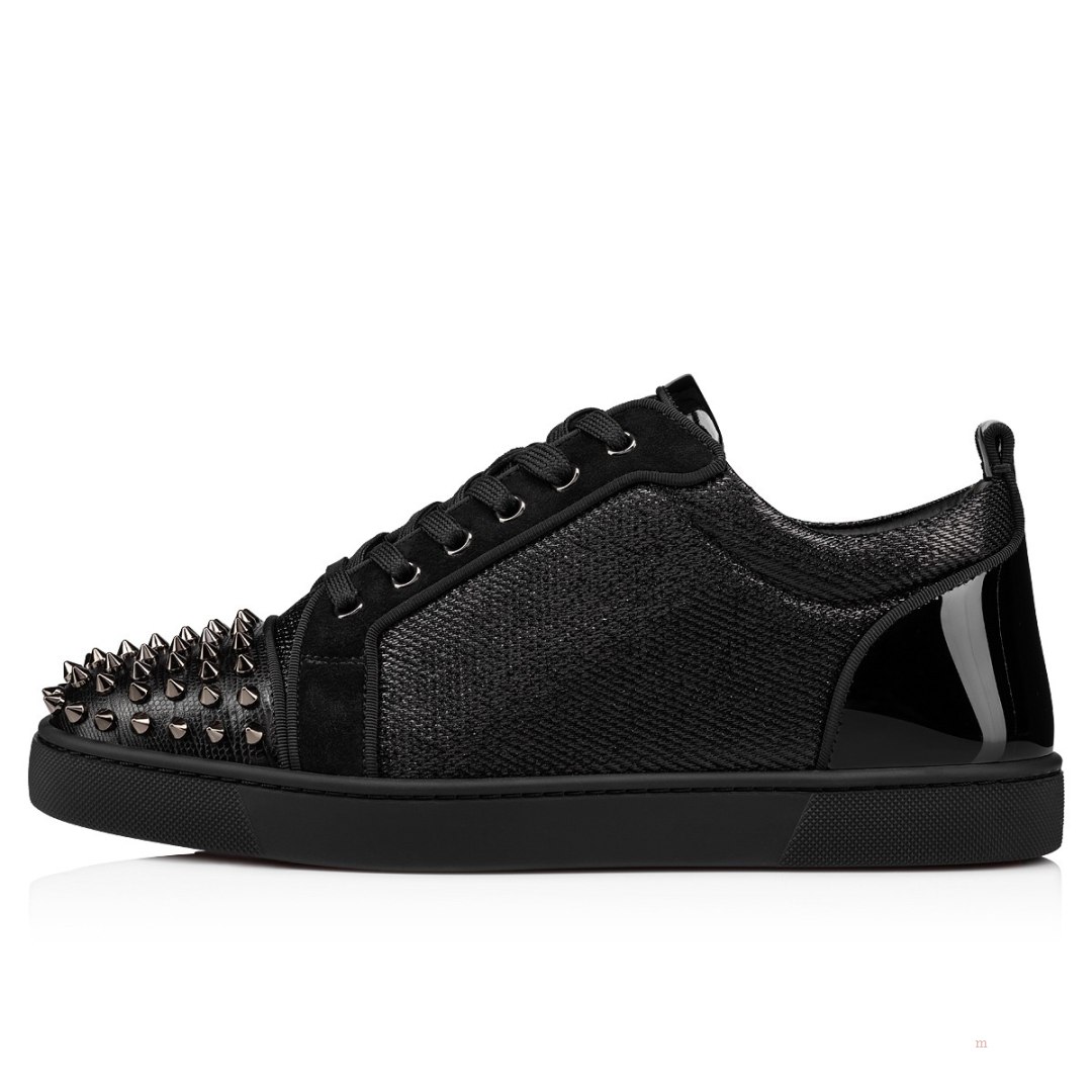 Christian Louboutin Louis Junior Spikes Men's Low Top Sneakers Black | SXTCWJ798