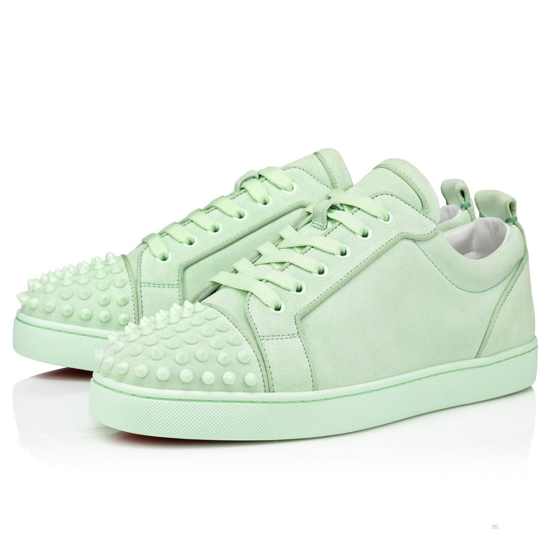 Christian Louboutin Louis Junior Spikes Men\'s Low Top Sneakers Green | YHOSTN051