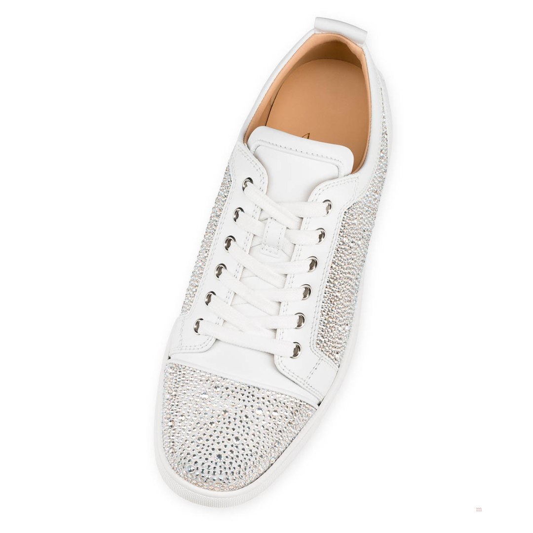 Christian Louboutin Louis Junior Strass Men's Low Top Sneakers Silver | RPONZQ402