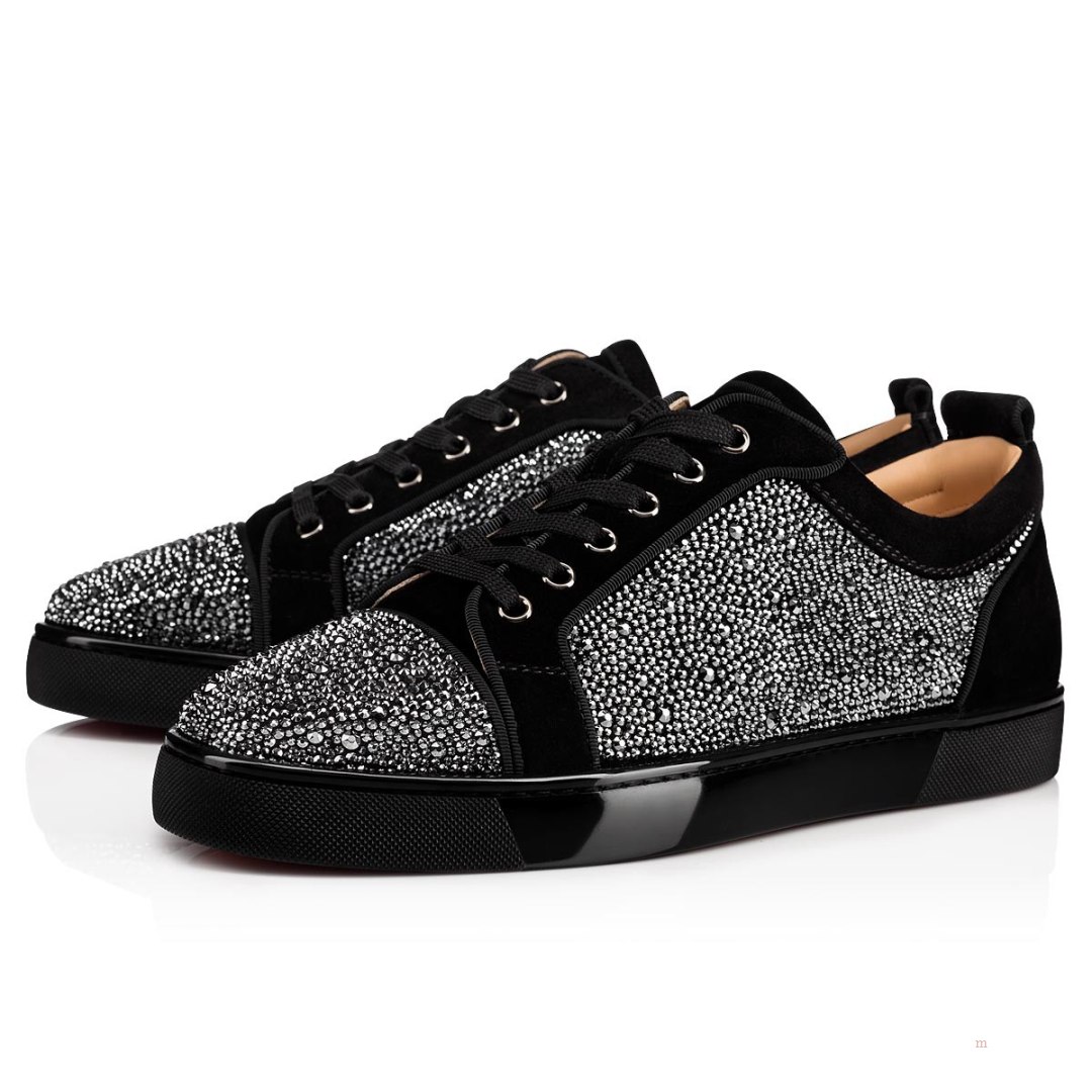 Christian Louboutin Louis Junior Strass Men\'s Sneakers Black | XMCTYD570