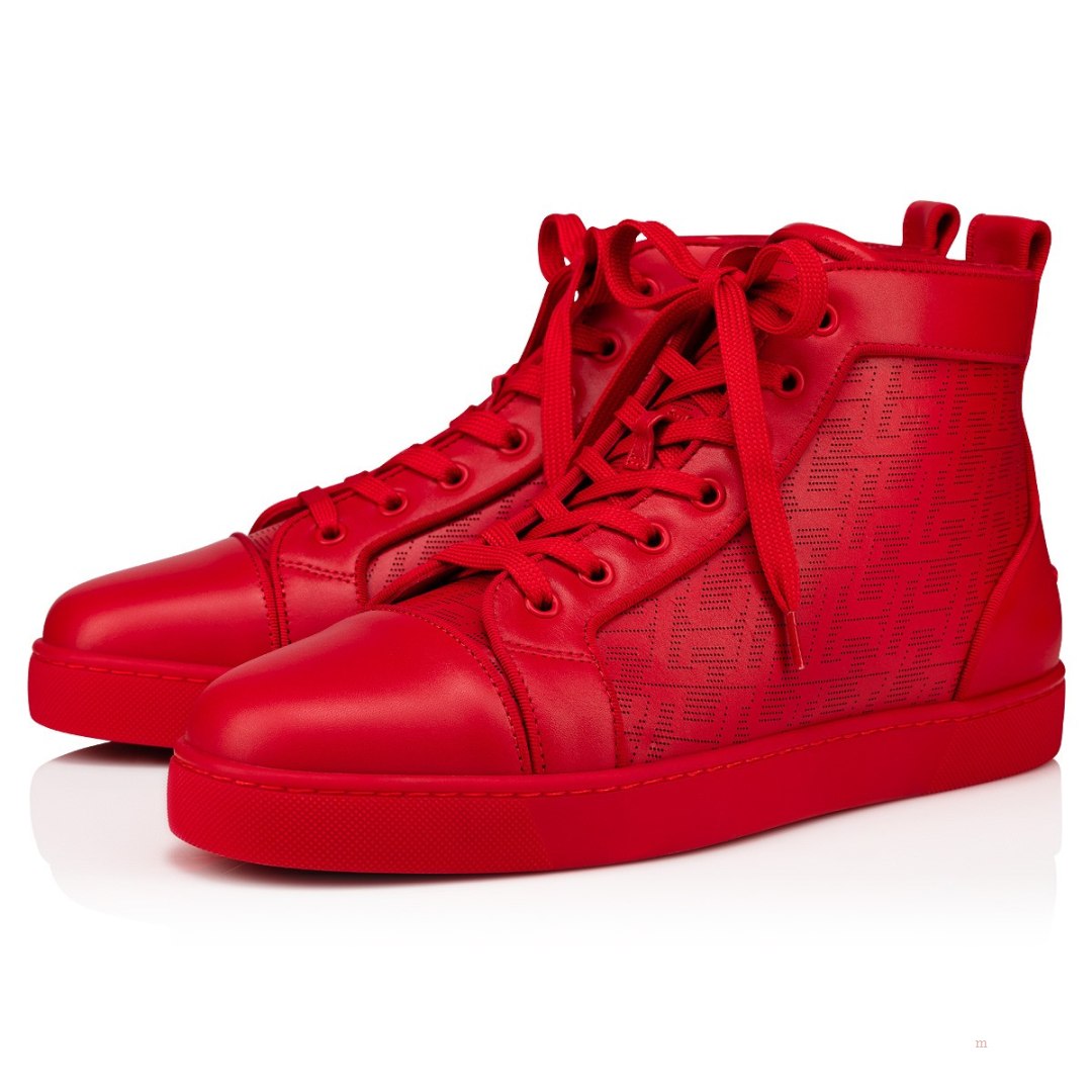 Christian Louboutin Louis Men\'s High Top Sneakers Red | MSTPCF864