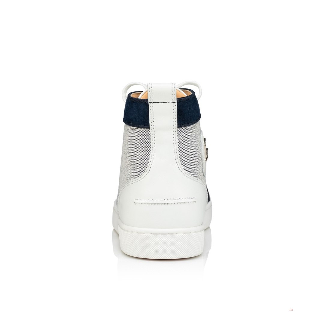 Christian Louboutin Louis Men's High Top Sneakers Blue | PHKXCU831