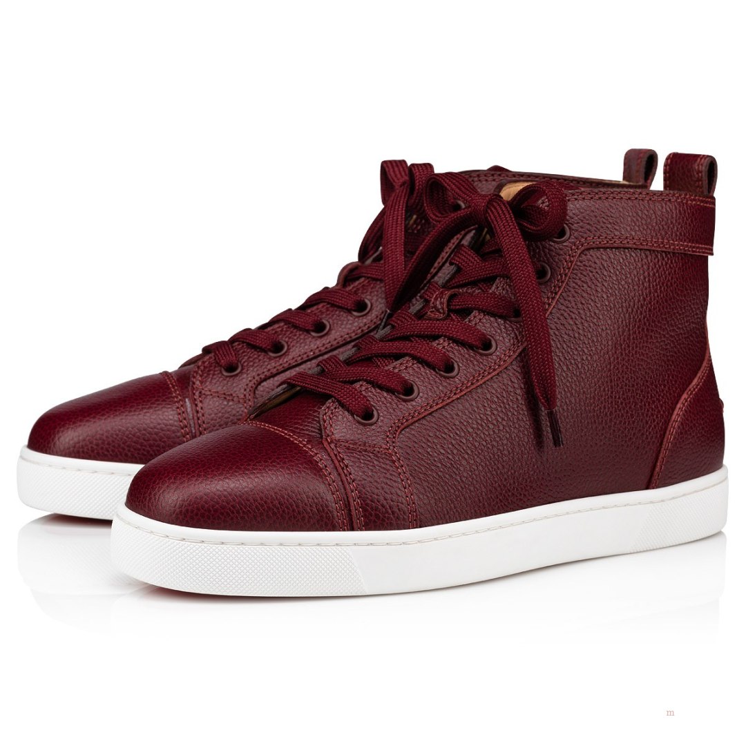 Christian Louboutin Louis Men\'s High Top Sneakers Red | QHDBZG437