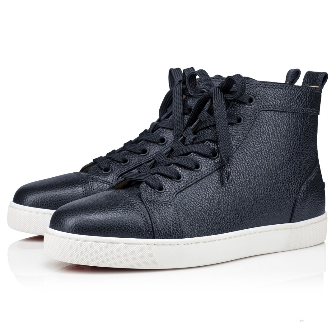 Christian Louboutin Louis Men's High Top Sneakers Blue | RQCAPG695