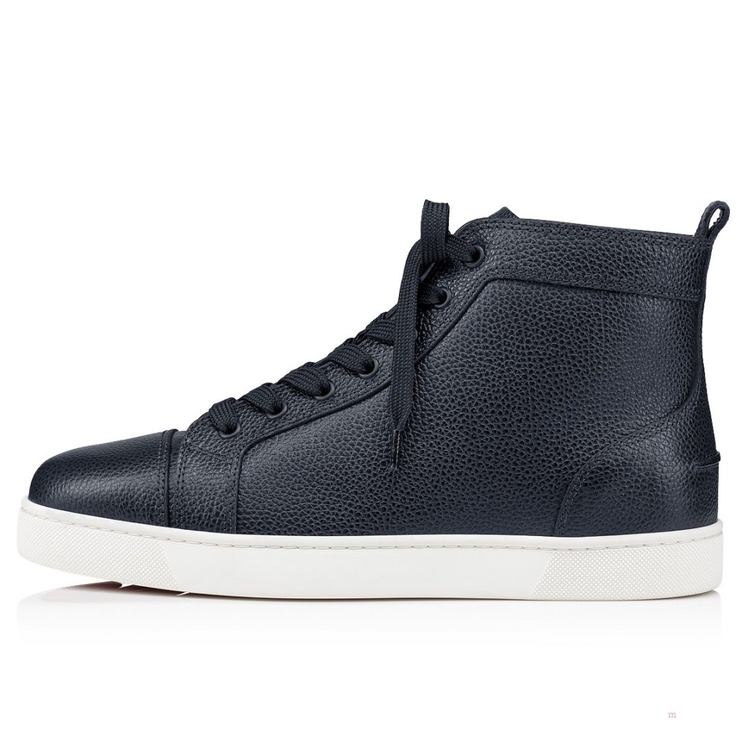 Christian Louboutin Louis Men's High Top Sneakers Blue | RQCAPG695