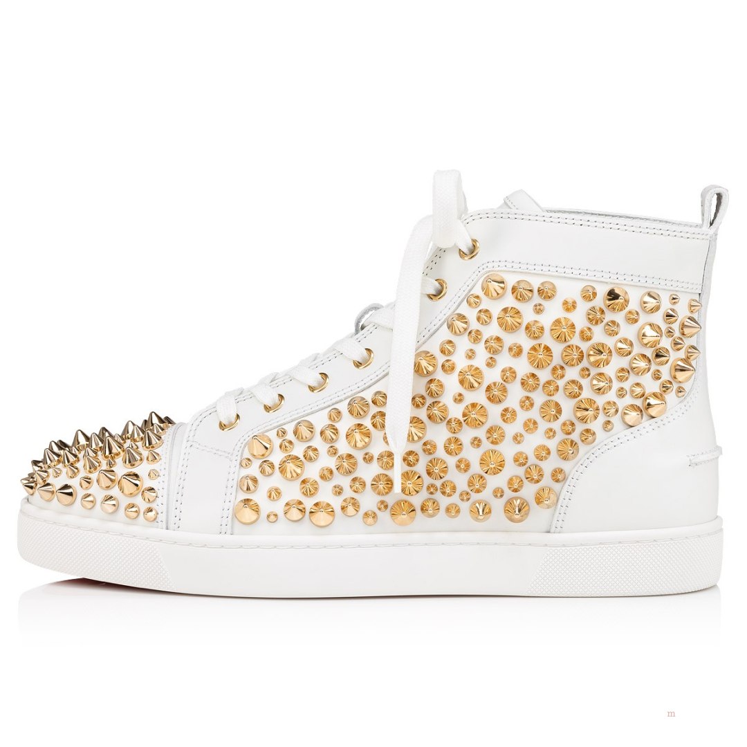 Christian Louboutin Louis Spikes 2022 N Men's High Top Sneakers White | CUPKDR572