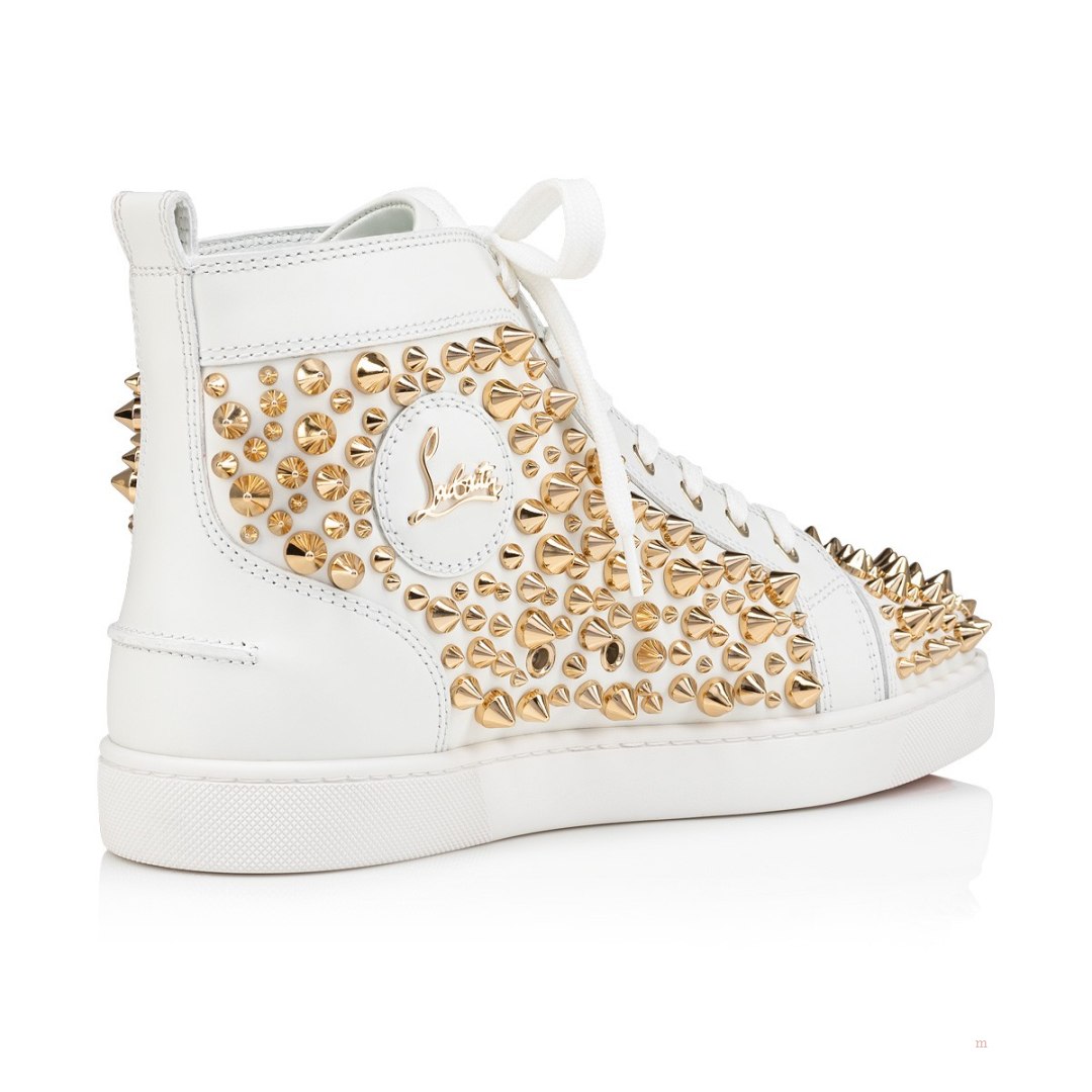 Christian Louboutin Louis Spikes 2022 N Men's High Top Sneakers White | CUPKDR572