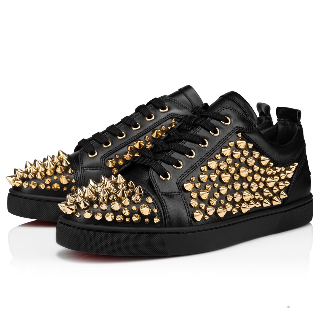 Christian Louboutin Louis Spikes Junior 2022 N Men's Low Top Sneakers Black | NKUMLT532