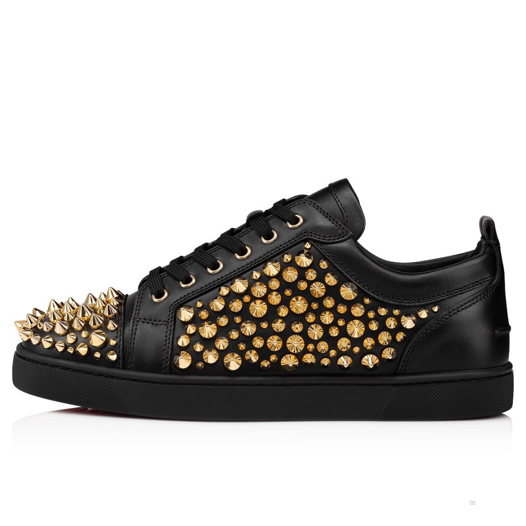 Christian Louboutin Louis Spikes Junior 2022 N Men's Low Top Sneakers Black | NKUMLT532