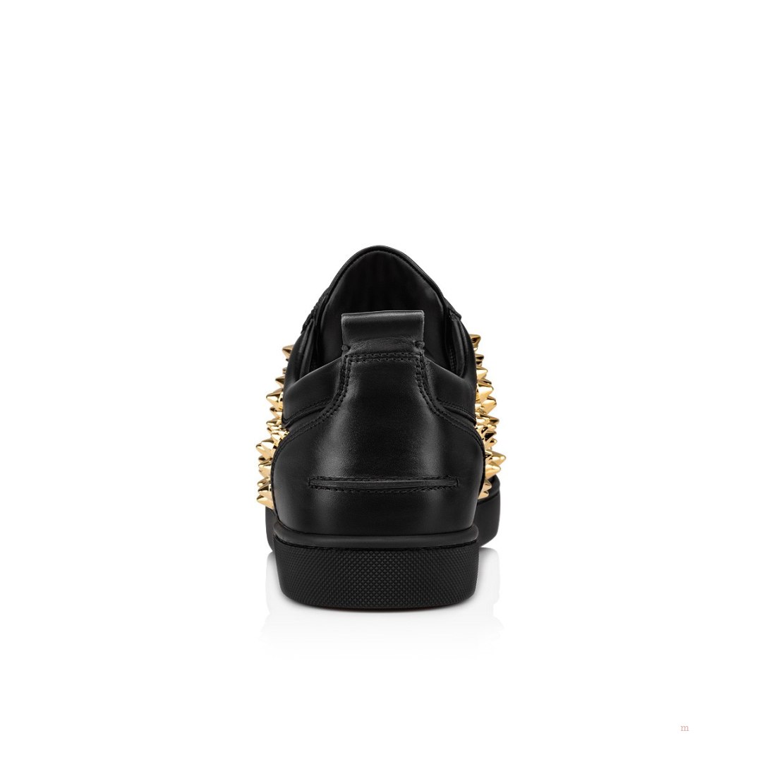 Christian Louboutin Louis Spikes Junior 2022 N Men's Low Top Sneakers Black | NKUMLT532