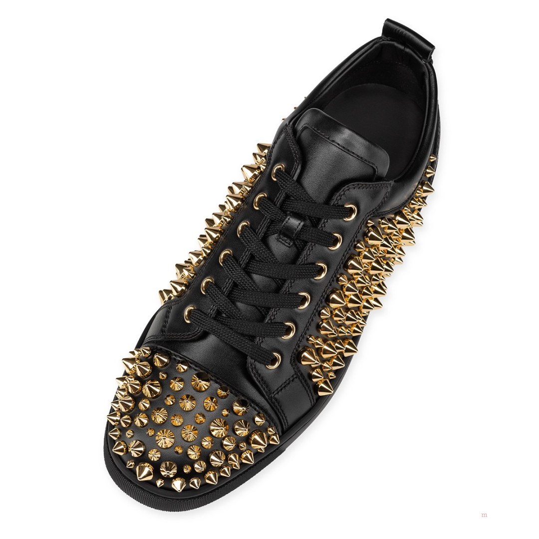 Christian Louboutin Louis Spikes Junior 2022 N Men's Low Top Sneakers Black | NKUMLT532