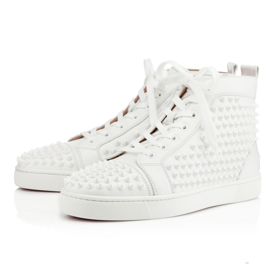 Christian Louboutin Louis Spikes Men\'s Sneakers White | PUYTZH985