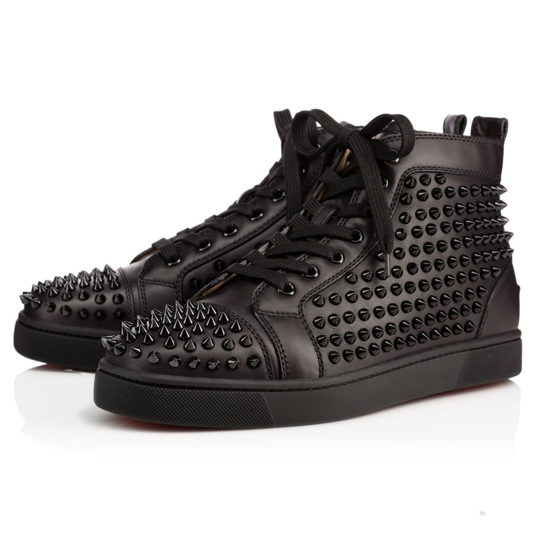 Christian Louboutin Louis Spikes Men's Sneakers Black | WLGSQZ608