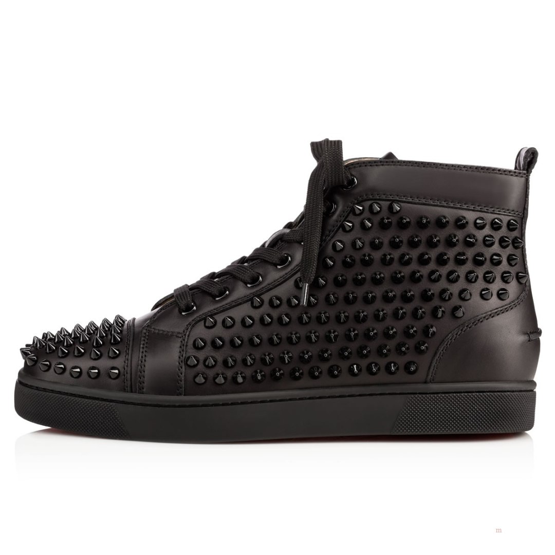 Christian Louboutin Louis Spikes Men's Sneakers Black | WLGSQZ608