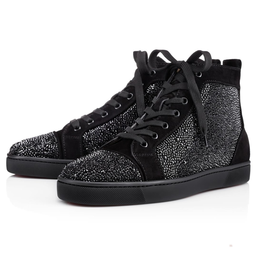 Christian Louboutin Louis Strass Men\'s Sneakers Black | KGQRUF954