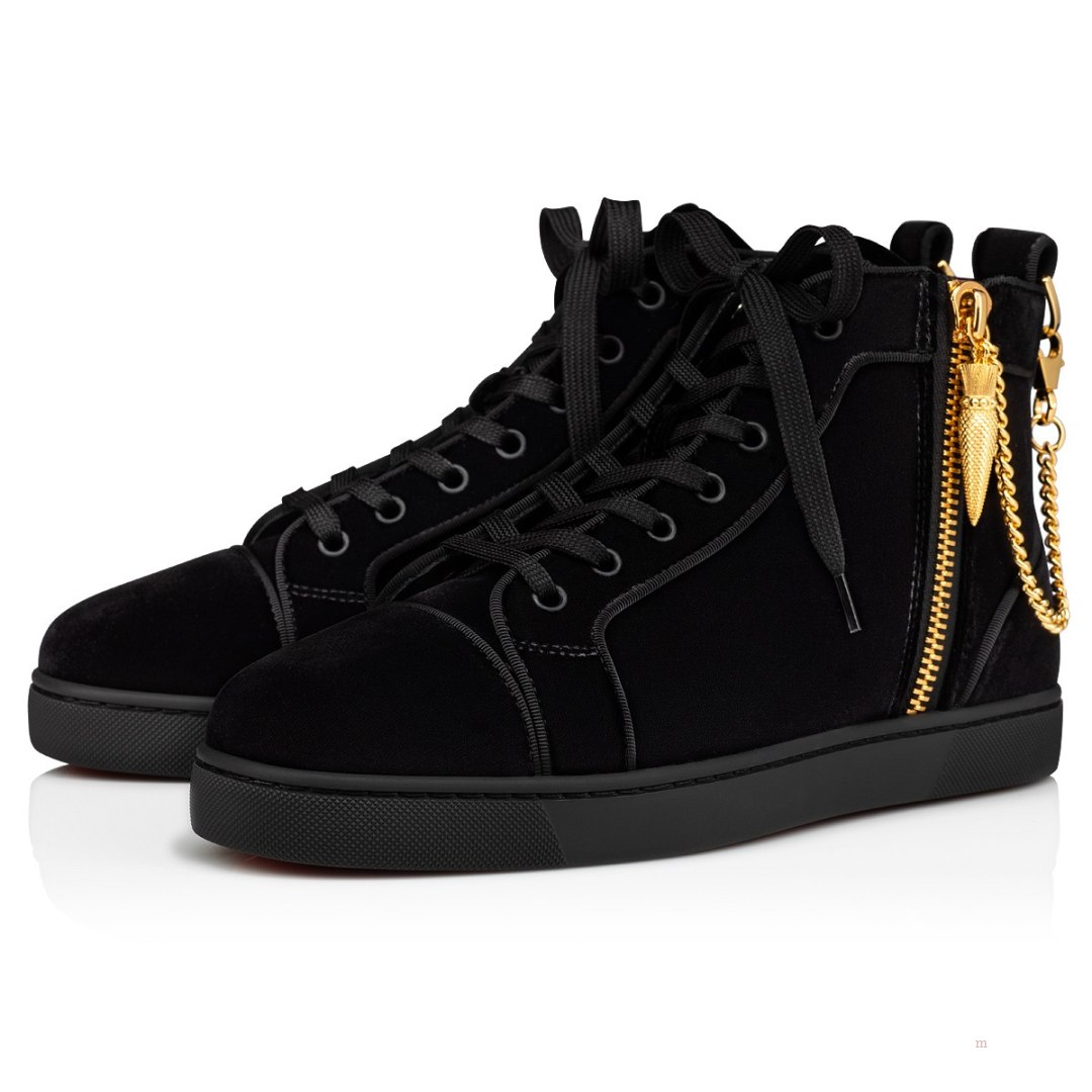 Christian Louboutin Louis the Lips Men's High Top Sneakers Black | VJEZIM480