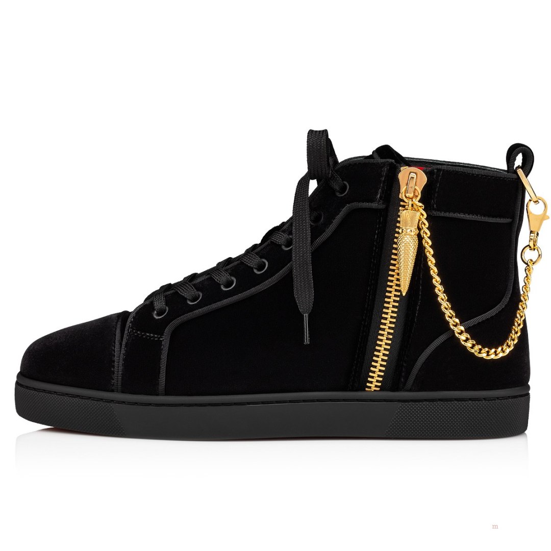 Christian Louboutin Louis the Lips Men's High Top Sneakers Black | VJEZIM480