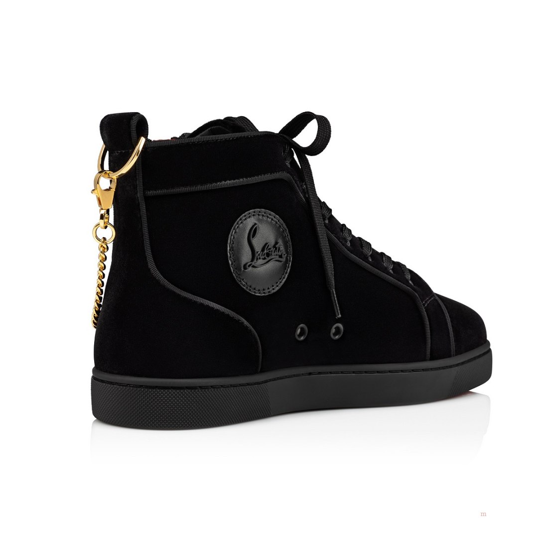 Christian Louboutin Louis the Lips Men's High Top Sneakers Black | VJEZIM480