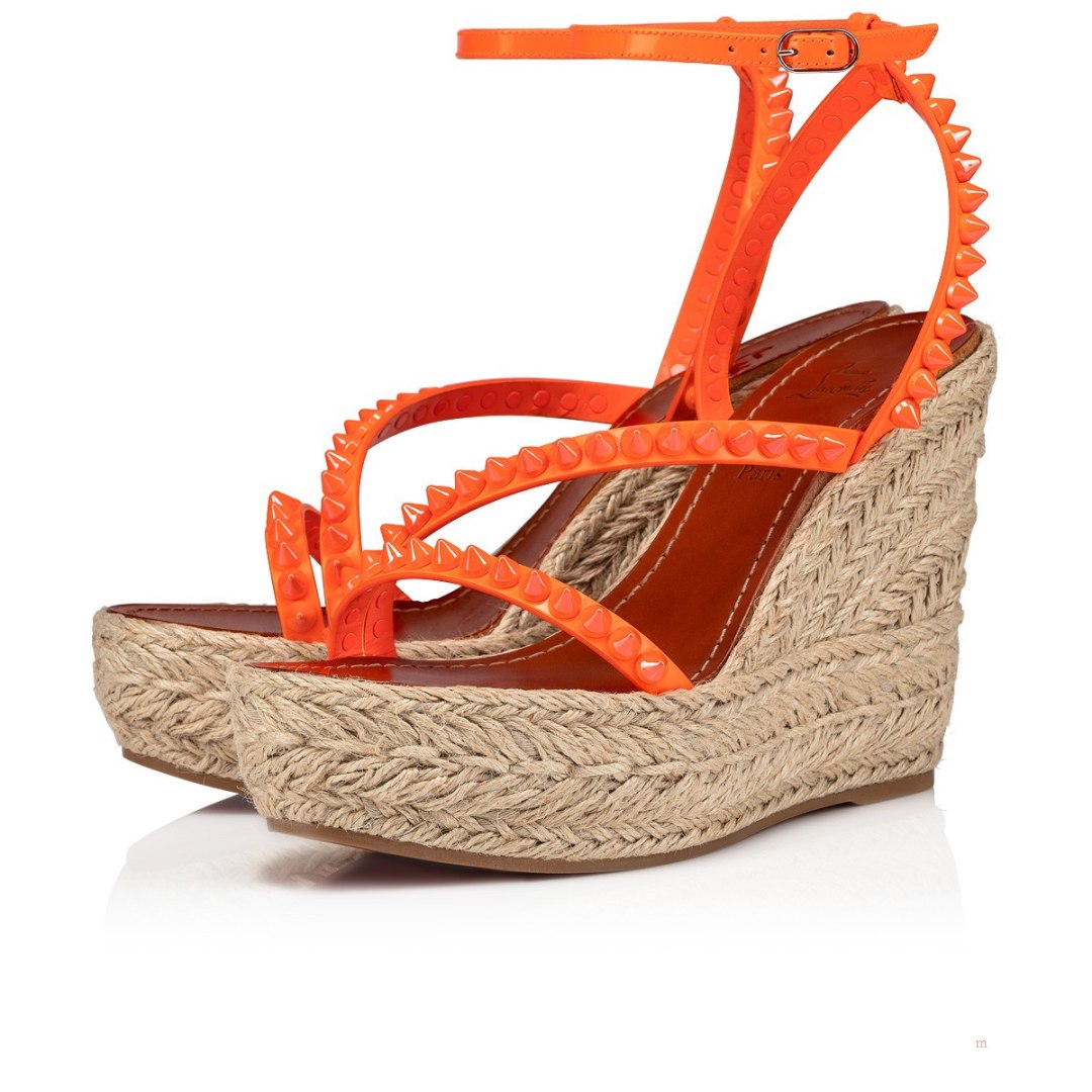 Christian Louboutin Mafaldina Zeppa Women's Espadrilles Orange | BFLWAN746