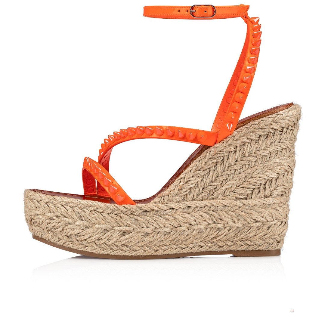 Christian Louboutin Mafaldina Zeppa Women's Espadrilles Orange | BFLWAN746