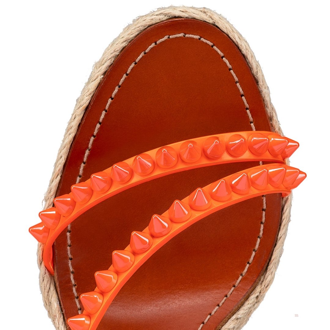 Christian Louboutin Mafaldina Zeppa Women's Espadrilles Orange | BFLWAN746