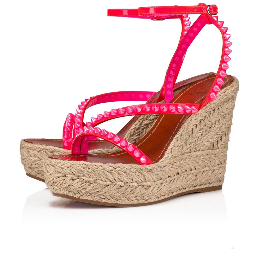 Christian Louboutin Mafaldina Zeppa Women's Espadrilles Pink | PHQIJD827